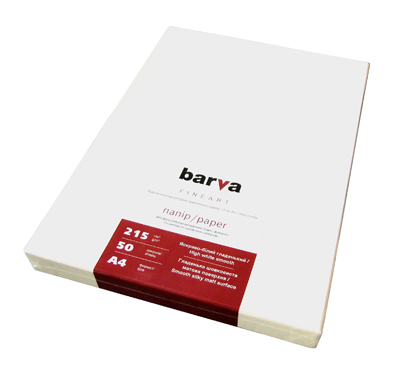БУМАГА BARVA FINE ART Ярко-белая Гладкая (IP-ZA215-098) А4 50 л