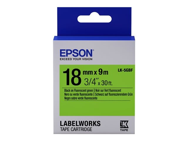 КАРТРИДЖ Label EPSON LK5GBF Fluor Blk/Green 18/9(C53S655005)