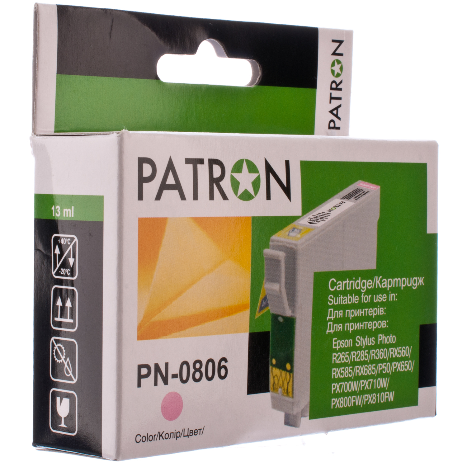 КАРТРИДЖ EPSON T0806 (PN-0806) LIGHT MAGENTA PATRON