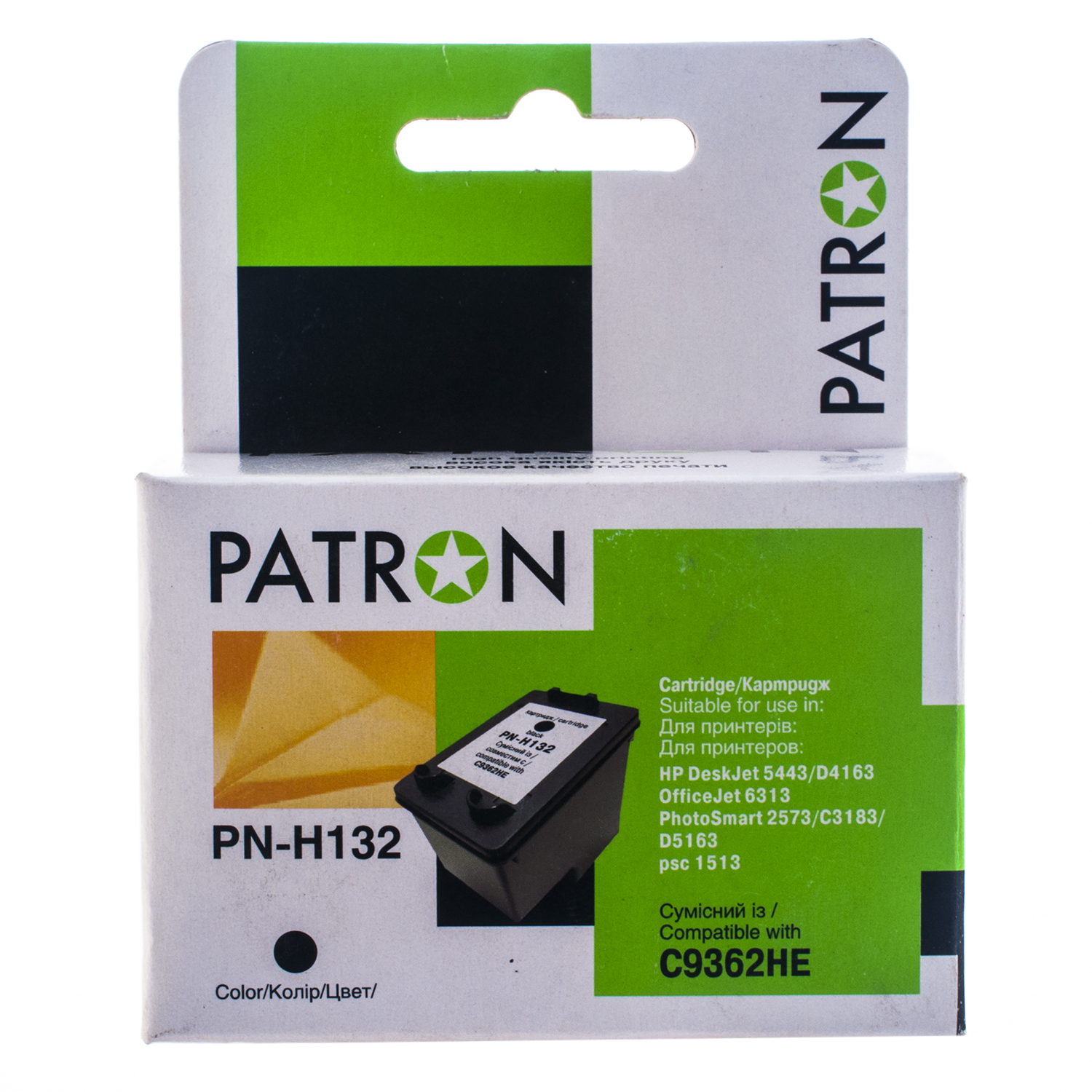 КАРТРИДЖ PATRON-HP C9362HE (PN-H132) BLACK				 