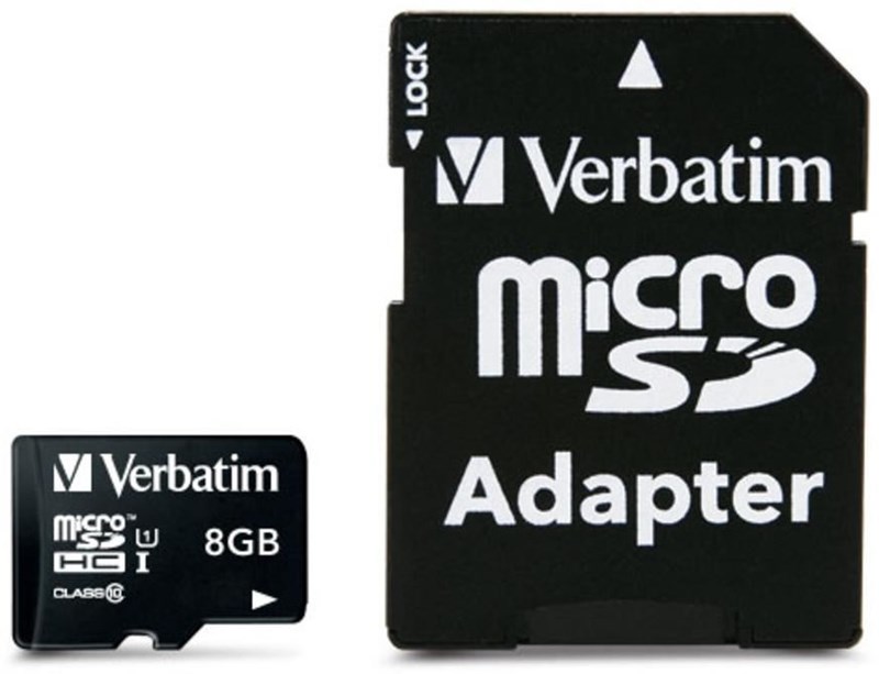 Карта памяти Verbatim microSDHC Class 10 + SD adapter