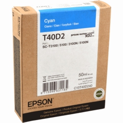 КАРТРИДЖ Epson T40D2 (SureColor SC-T3100/5100, XL 50мл, голубой)(C13T40D240)