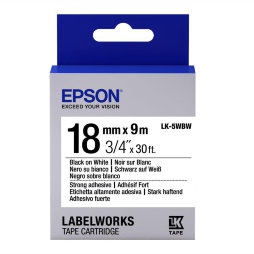 КАРТРИДЖ Label EPSON LK5WBW Strng adh Blk/Wht 18mmx9m C53S655012