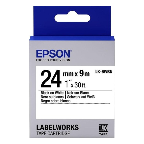КАРТРИДЖ Label Epson LK6WBN Std Blk/Wht 24/9(C53S656006)