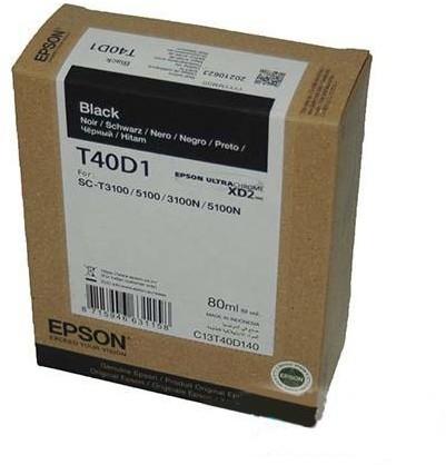 КАРТРИДЖ Epson T40D1 (SureColor SC-T3100/5100, XL 80мл, черный)(C13T40D140)