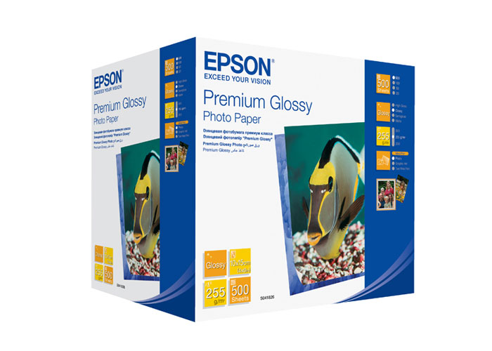 БУМАГА EPSON Глянцевая Premium Glossy Photo Paper (C13S041826) 10x15 . 500л .255 г/м2