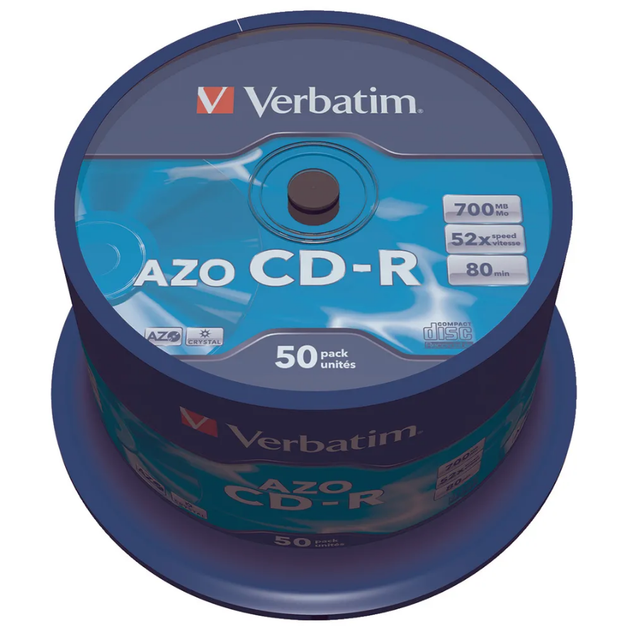 CD R Verbatim 700MB 52x SC NON AZO